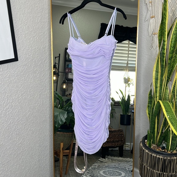 House of CB 'Ella' Lavender Ruched Dress NWT - Picture 8 of 10